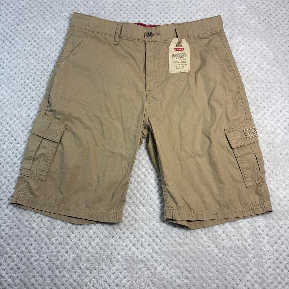 Levis XX Cargo Shorts Boys Size 18 Tan Khaki Relaxed Fit Utility Shorts